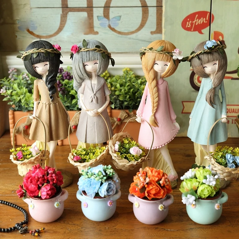 Фигурки ангелов в сельском стиле 2 шт./компл. украшения для дома модные куклы