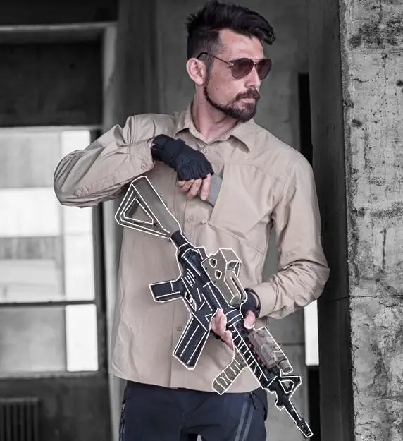 

Outdoor mountaineering hiking hunting men's uniform shirt tactical long-sleeved shirt breathable and quick-drying waterproof