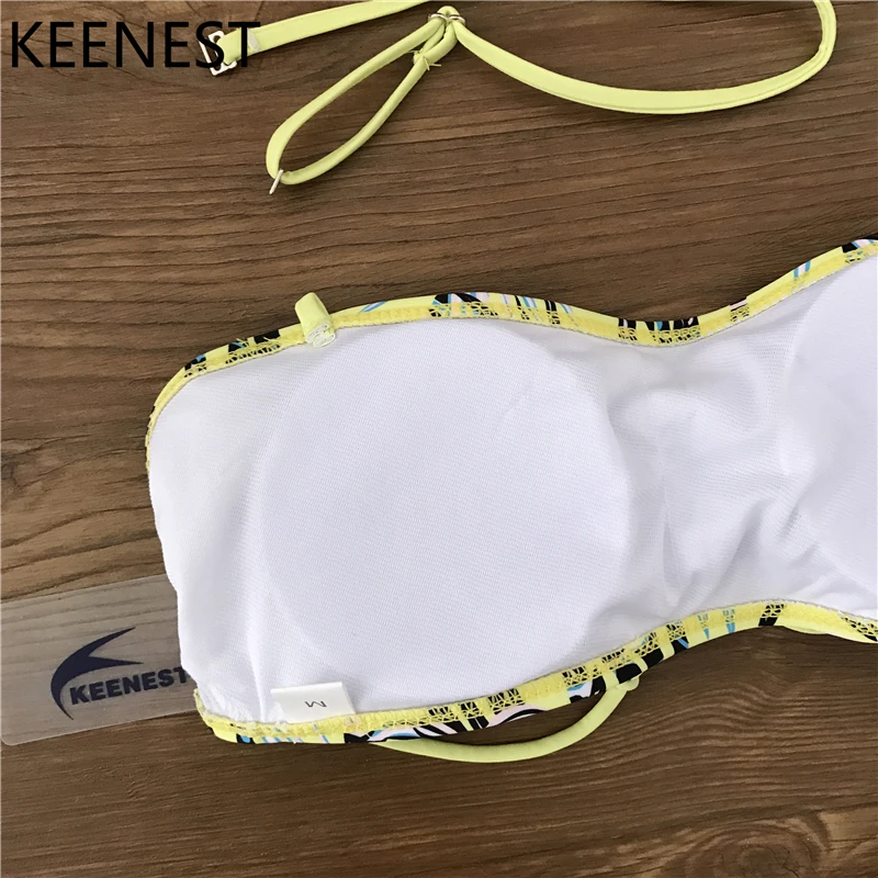 KEENEST Pad Поддержка купальник бикини набор бандажный купальник пляжная одежда купальные костюмы для женщин