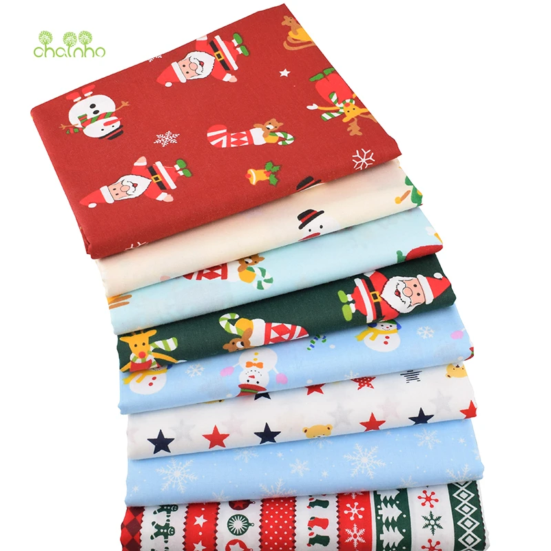 Chainho, серия Merry Christmas, саржевая хлопковая ткань с принтом, для самостоятельного шитья и шитья детской простыни, подушки, материал