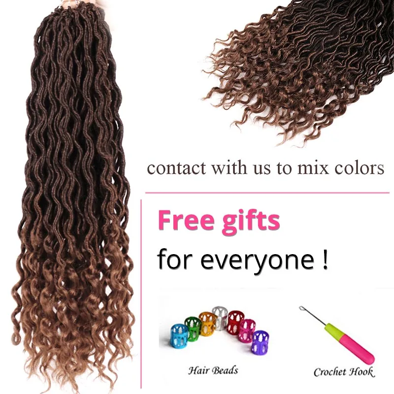 Вязанные крючком волосы для наращивания в богемном стиле Faux locs Curly вязанные крючком плетеные волосы богиня синтетические волосы Ombre Doris beauty