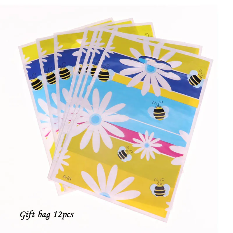 gift bag12pcs 10 шт./лот тарелки пчела тема одноразовые С Днем Рождения Свадьба Рождество для ребенка душ украшения на Рамадан вечерние принадлежности - Цвет: gift bag12pcs