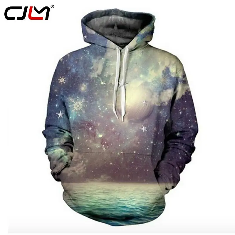 CJLM Galaxy Space толстовки мужские модные 3D принт Снежинка с капюшоном повседневные Хип
