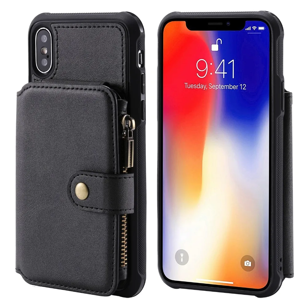 Для iphone XS Max Флип кожаный чехол бумажник для 8 plus 7 6 X XR на молнии телефона держатель