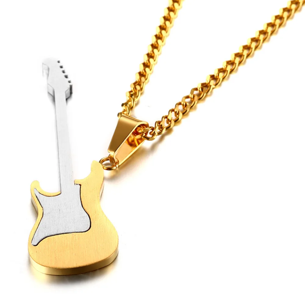 Эмаль гитара ожерелье и кулон для женщин/мужчин хип-хоп pendentif ювелирные изделия