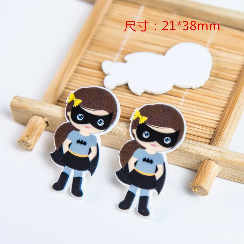 Kawaii мультфильм супер девушка скауты Статуэтка плоский задник полимер для