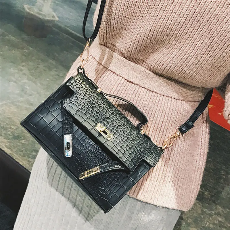 New 2019 Fsshion Alligator Purses Handbags Luxury Women Messenger Bags Handbag Shoulder Bag Clutch Purse Sac A Main HB501 | Багаж и сумки
