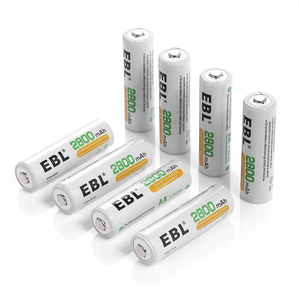 8 шт./лот EBL 2800 мАч Ni MH аккумуляторы + Bay зарядное устройство AA/AAA Бесплатная
