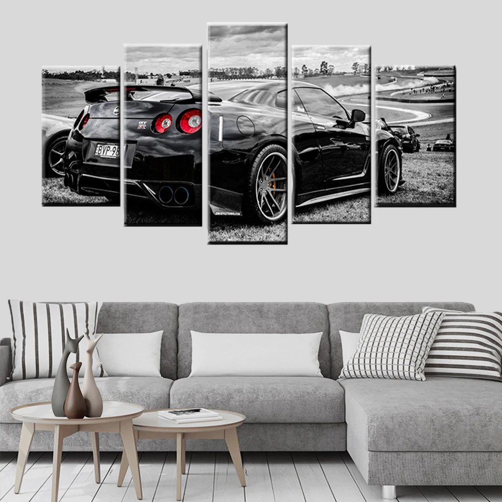 5 панель классический великолепный Nissan Gtr спортивный автомобиль картина стены