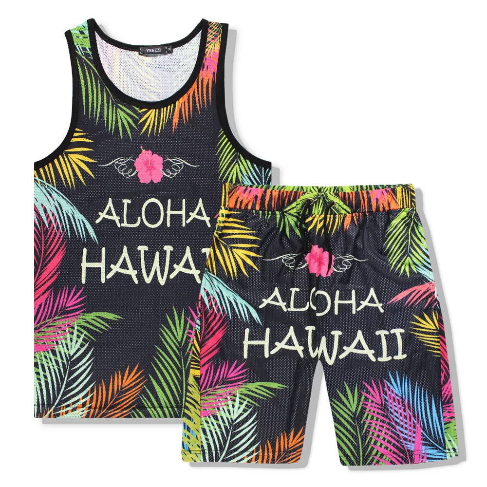 Новейшие мужские комплекты с 3D принтом майка + шорты комплект мужской летний