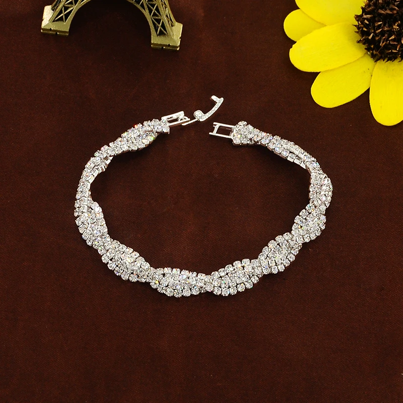 2016 новое поступление светильник браслеты серебряного цвета с кристаллами для