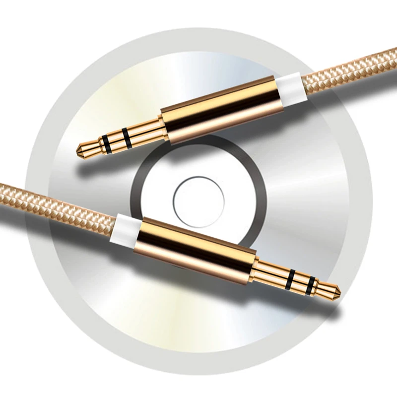 CatXaa 1 м нейлоновый 3 5 мм Aux кабель стандартный провод автомобильный аудиокабель