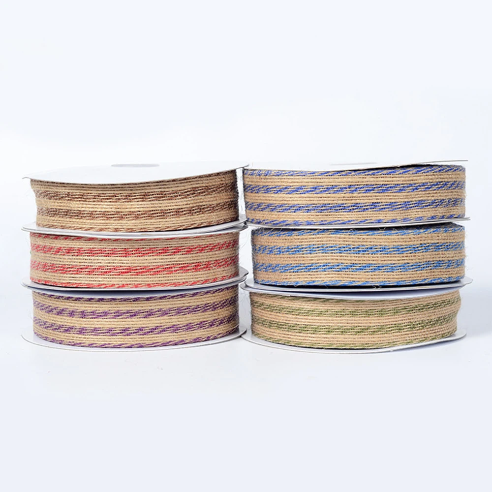 Xugar 2.8cm Fish Silk Linen Ribbon Cable Tie Bouquet Craft Gift Box Packet Ribbon for Clothing Shoes Hats Decoration Accessories