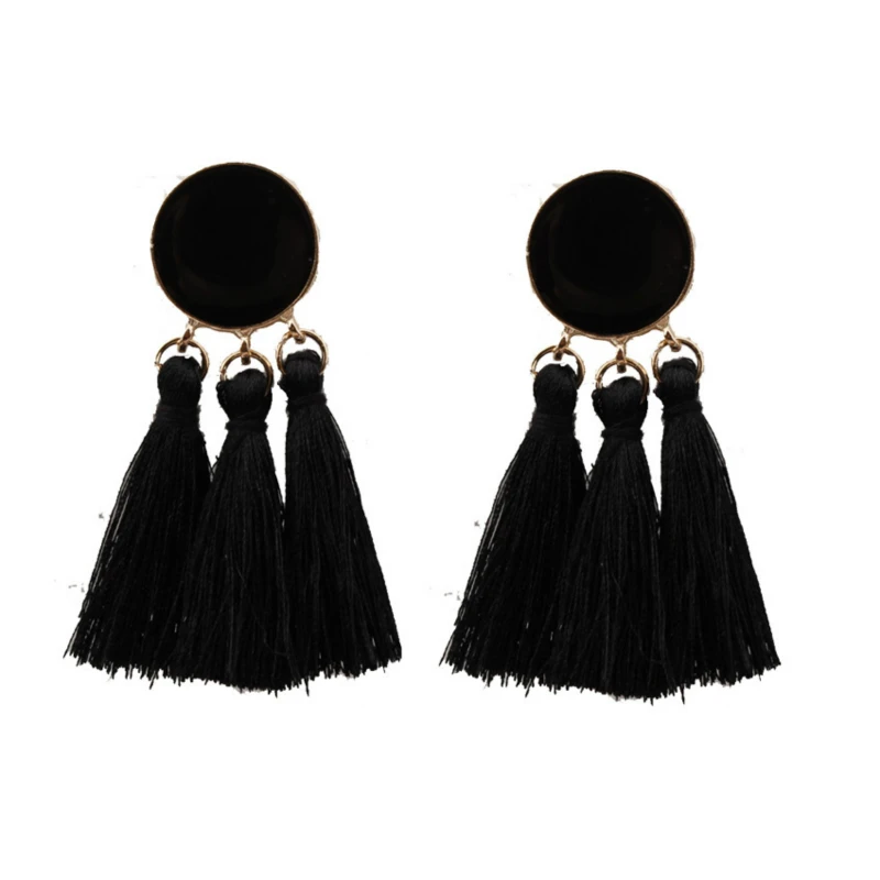 2018 новый черный boho кисточкой серьги для женская Мода jewelry красный чешские jujia