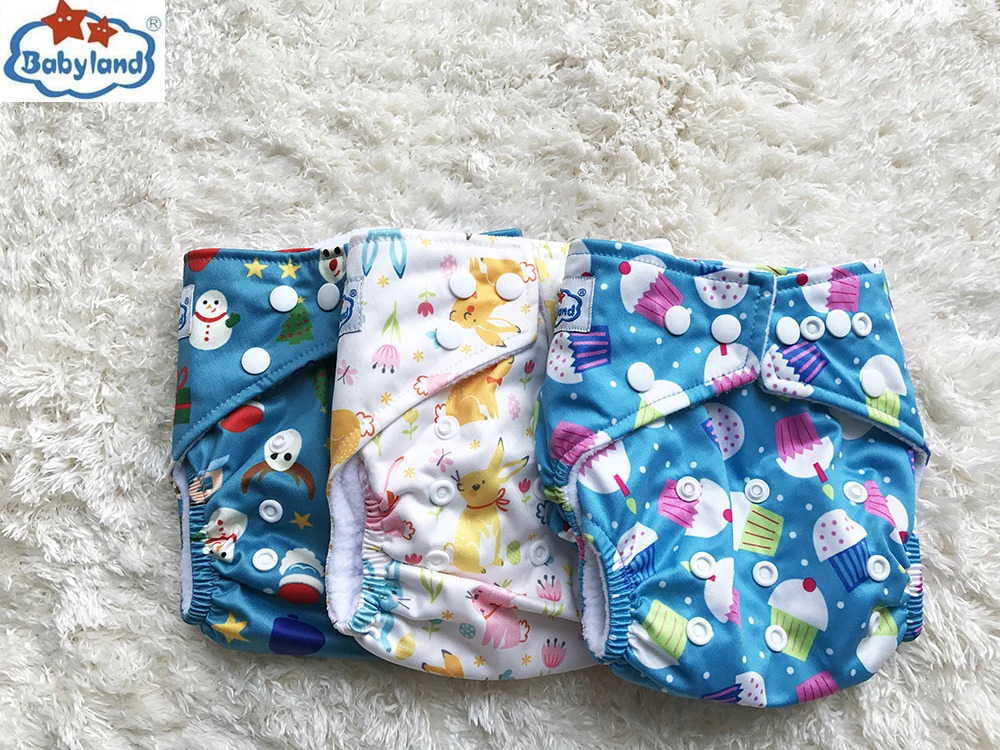 BABYLAND микрофлисовые тканевые подгузники My Choice многоразовые моющиеся для