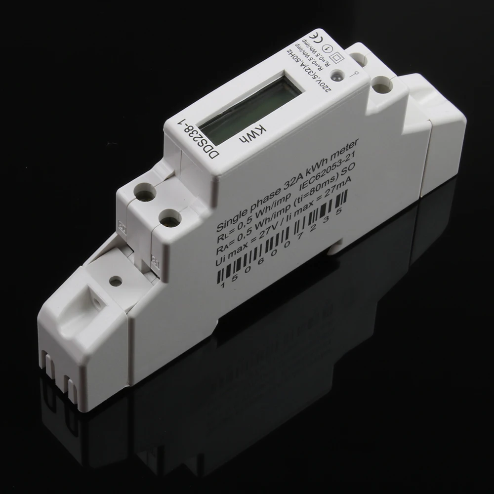 DDS238-1 lcd 5(32) A 230VAC 50Hz одна фаза полюс din-рейку киловатт-час кВт-ч счетчик энергии абсолютно измеритель мощности