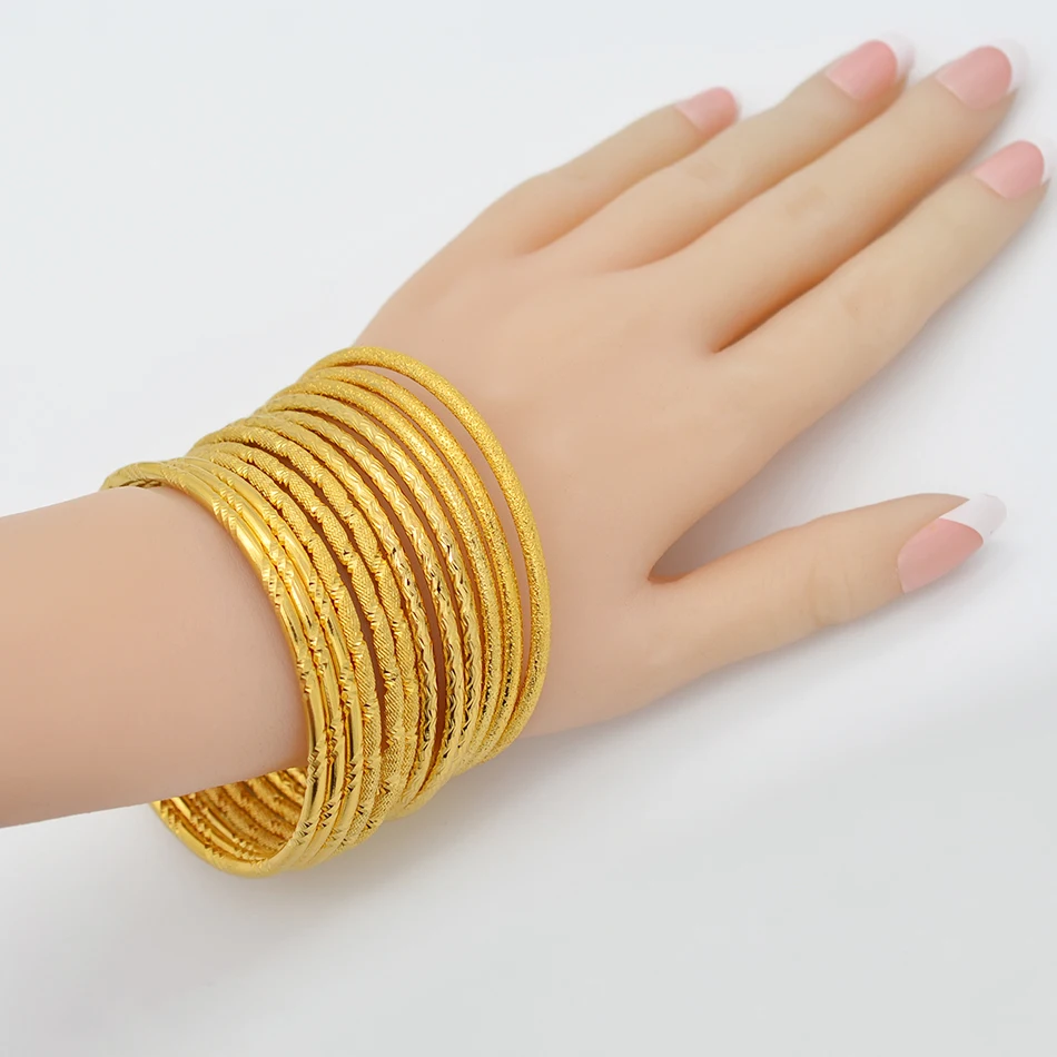 Anniyo (3 шт./лот) Африканский Золотой цвет металлические браслеты для женщин девушек