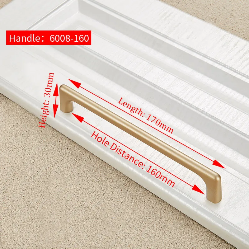6008-160G NAIERDI твердая цинковая золотая для шкафа Ручка для мебельные ручки для ящиков Шкаф Тянет декоративный домашний декор фурнитура - Цвет: 6008-160G