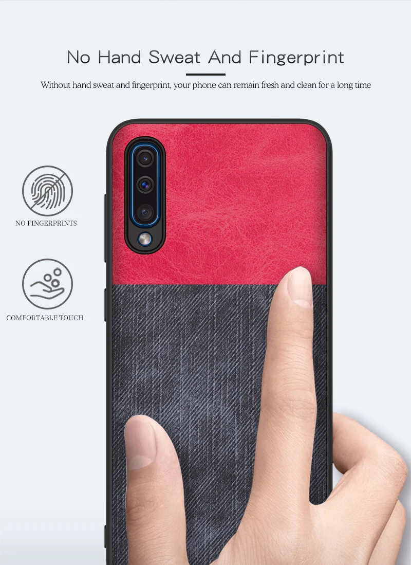 Для samsung Galaxy A50 A30 A10 чехол Роскошный мягкий ТПУ Край + твердая ткань текстура