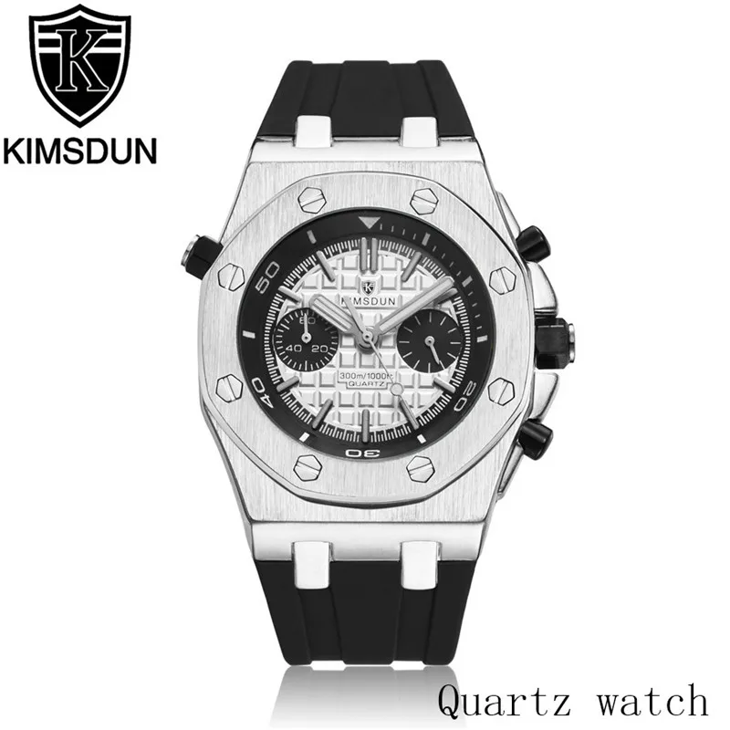 KIMSDUN Роскошные брендовые часы мужские часы Montre Homme все подциферы рабочие Силиконовые наручные кварцевые часы мужские эксклюзивные мужские часы Relogio - Цвет: K11