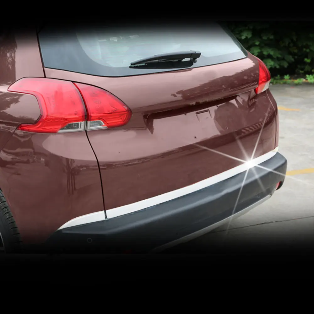 Нержавеющая сталь задний багажник литье Накладка Стикеры подходит для peugeot 2008, головная повязка для малышей, Детские аксессуары