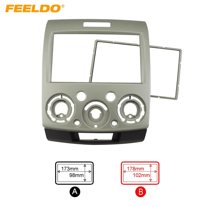 

FEELDO Gold 2DIN Car Refitting Stereo DVD Frame Fascia Dash Panel Installation Kits For Ford Everest/Ranger/Mazda BT-50