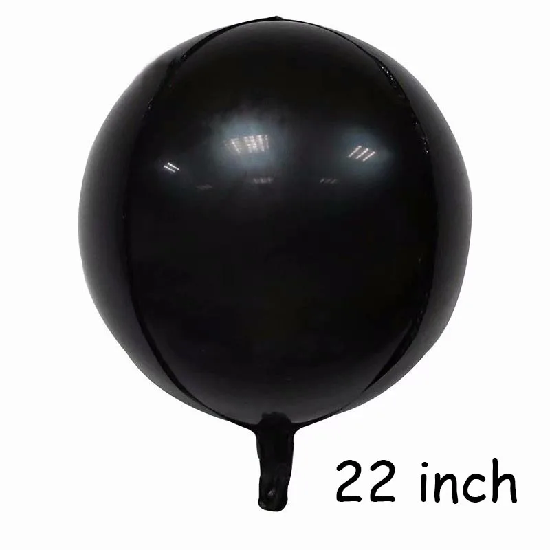 22 inch Black 1 шт. 18''22'' 32 дюйма золотые серебряные 4D круглые воздушные шары из фольги Свадебные украшения для дня рождения надувные гелиевые балоны Globos игрушки - Цвет: 22 inch Black