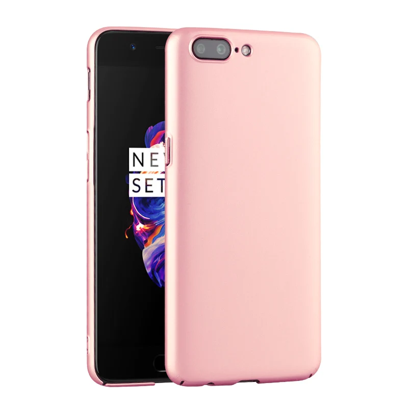 rose gold Чехол для oneplus 5, Твердый чехол из поликарбоната one plus 5, чехол MOFi 1+ 5, чехол для oneplus 5, чехол, coque funda, черный матовый чистый - Цвет: rose gold
