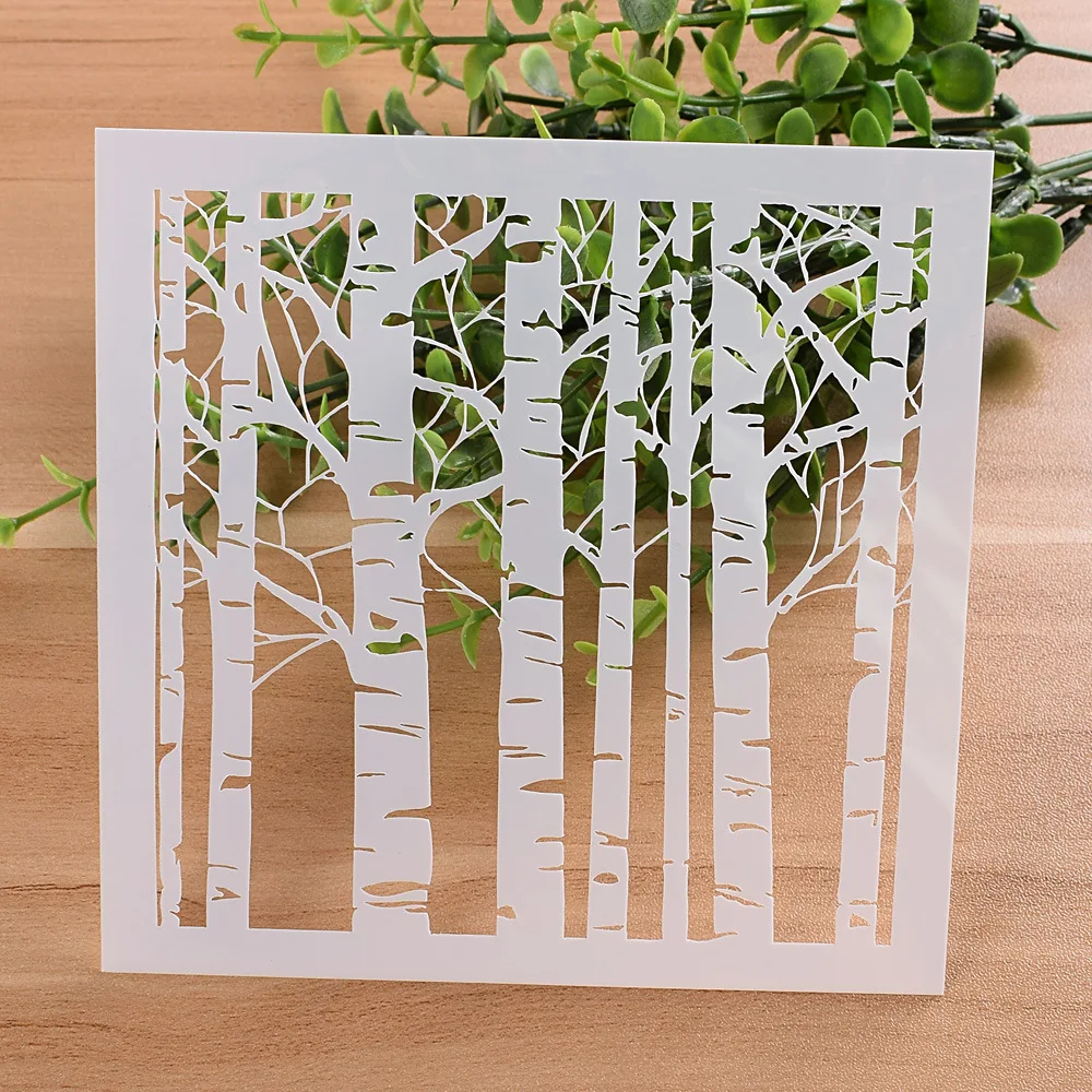 Новое дерево 13 см DIY ремесло Многослойные трафареты настенная живопись
