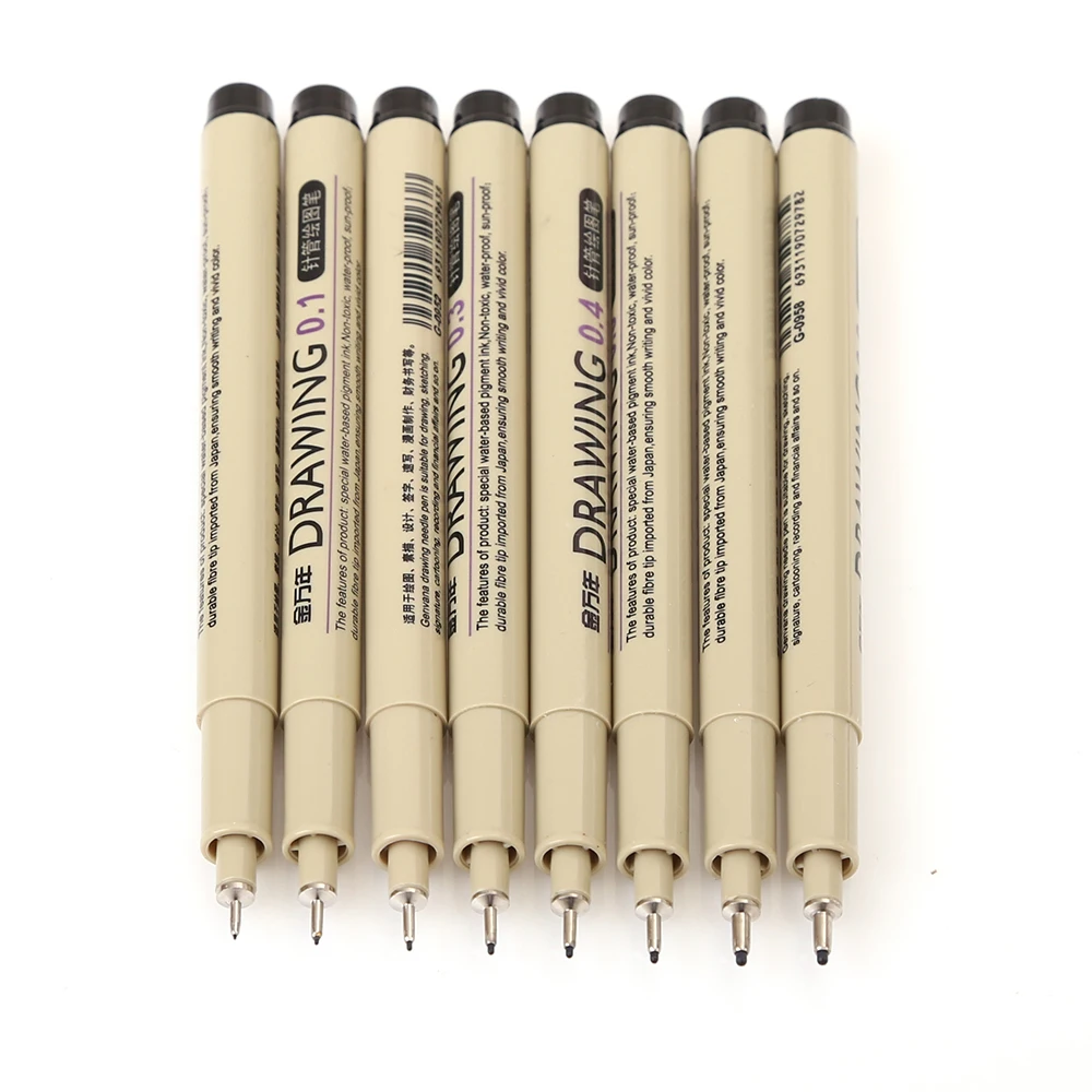 Знать 8 шт./лот Pigma Микрон Эскиз маркер ручка черный пигмент лайнер Neelde для