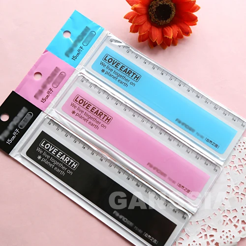 

1PC Novelty nature straight ruler Drawing templates Plastic rulers Stationery school office supplies kids gift (ss-1441)