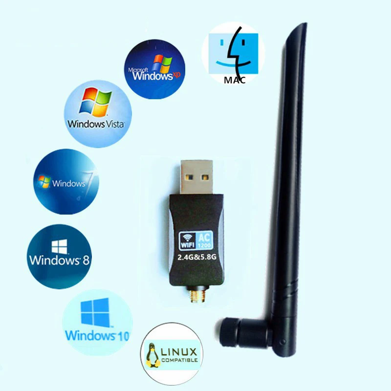 Baolyda1200Mbps USB 3 0 беспроводной Wi Fi Адаптер 2 4 г + 5 ГГц двухполосный AC телевизионные