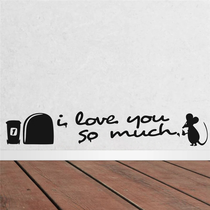 Забавные настенные наклейки с отверстиями для мыши и цитатами украшение детской