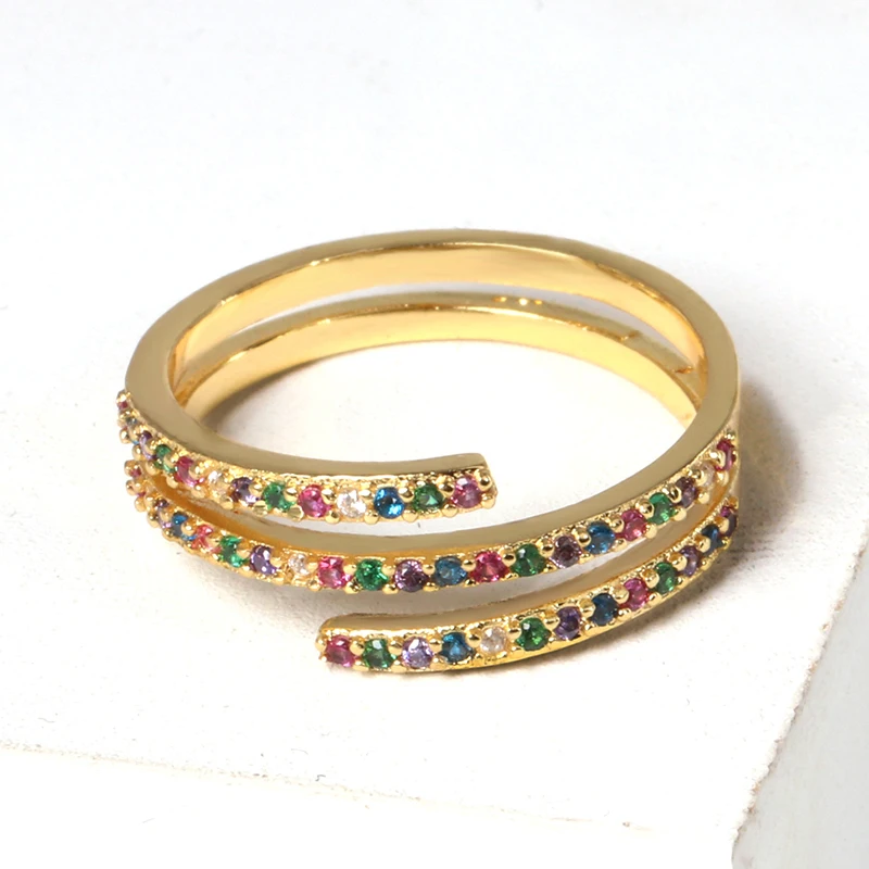 AOTEMAN ручной работы палец кольцо 925 стерлингового серебра AAA циркон 3 слоя cz