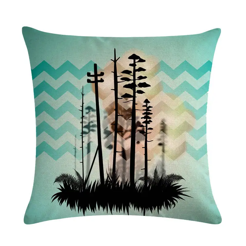 Наволочка для дерева наволочка улицы из хлопка и льна украшения дома черно белые