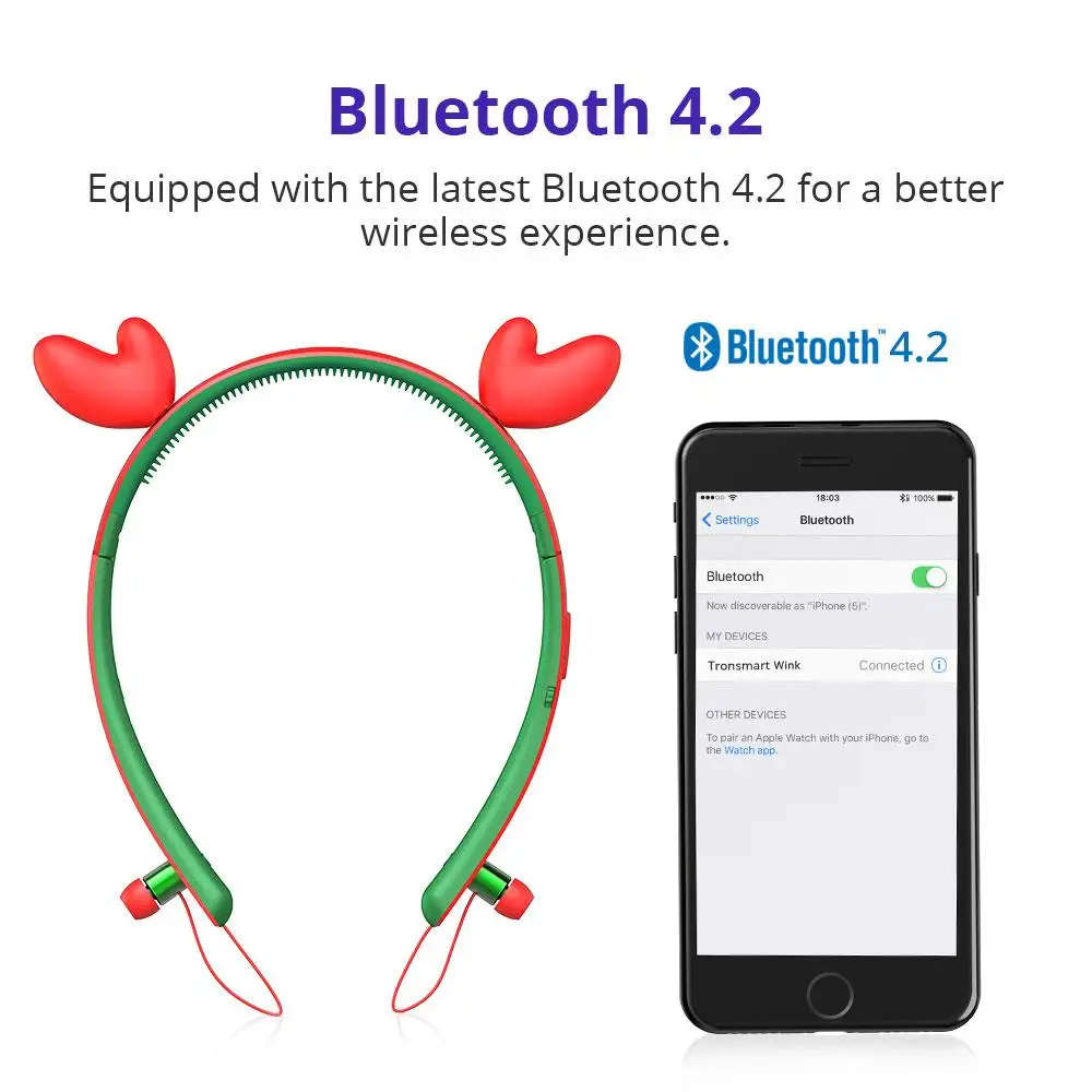 Tronsmart Encore Wink Ear Bluetooth наушники Bluetooth гарнитура беспроводные наушники со светодиодный светильник для смартфонов Xiaomi