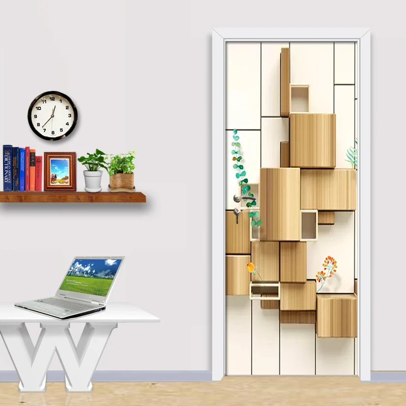 Самоклеящаяся 3d-наклейка для дверей из ПВХ сделай сам водонепроницаемые съемные