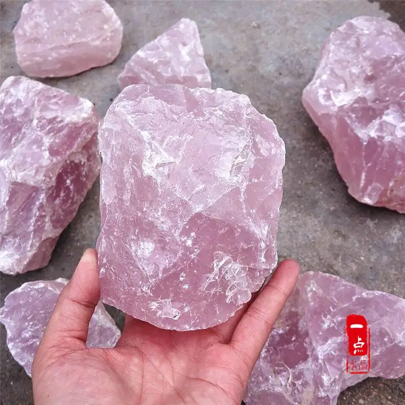 

1000g Natural Raw Pink Rose Quartz Crystal Stone Mozambique feng shui stone decoration wholesale free shipping