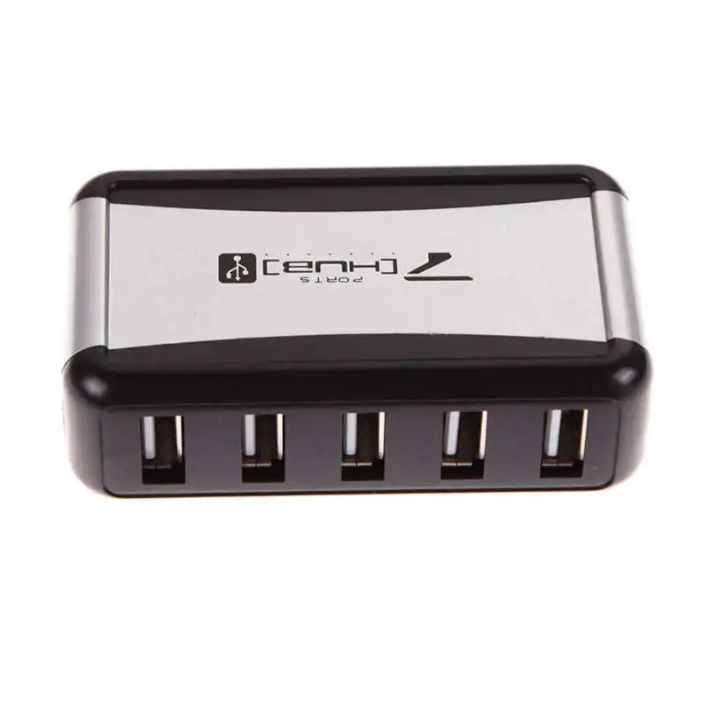 Eu Plug External Hub 7 Usb 2.0 Ports With Multi-Socket Power Supply Slot For Notebook Pc Mac | Электроника