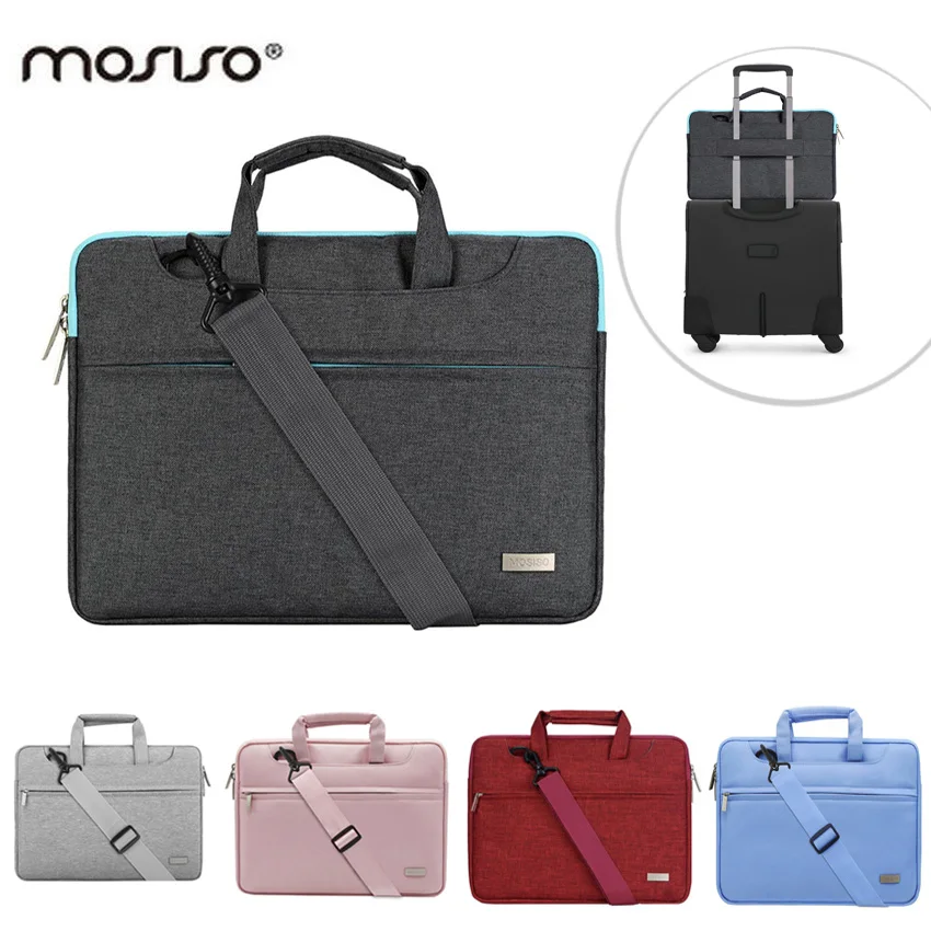 

MOSISO 13.3 15.6 Laptop Briefcase Shoulderbag for Macbook Air/Pro/Asus/Acer Notebook Handbag Shoulder Bags With Belt Women Man