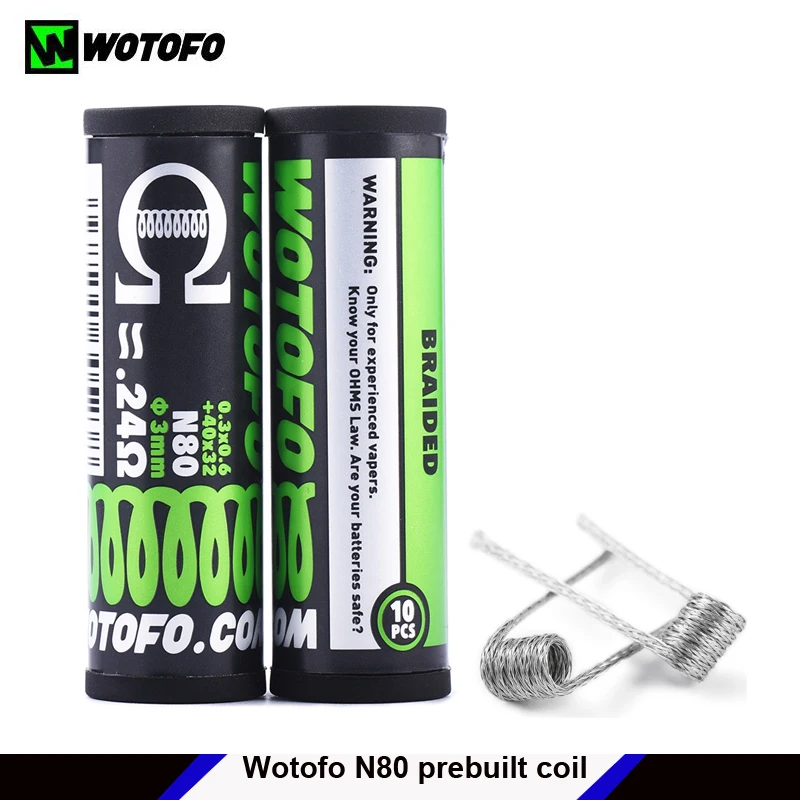 Оригинальные готовые спирали wotofo N80 набор нагревательных проводов трубка Fused Clapton