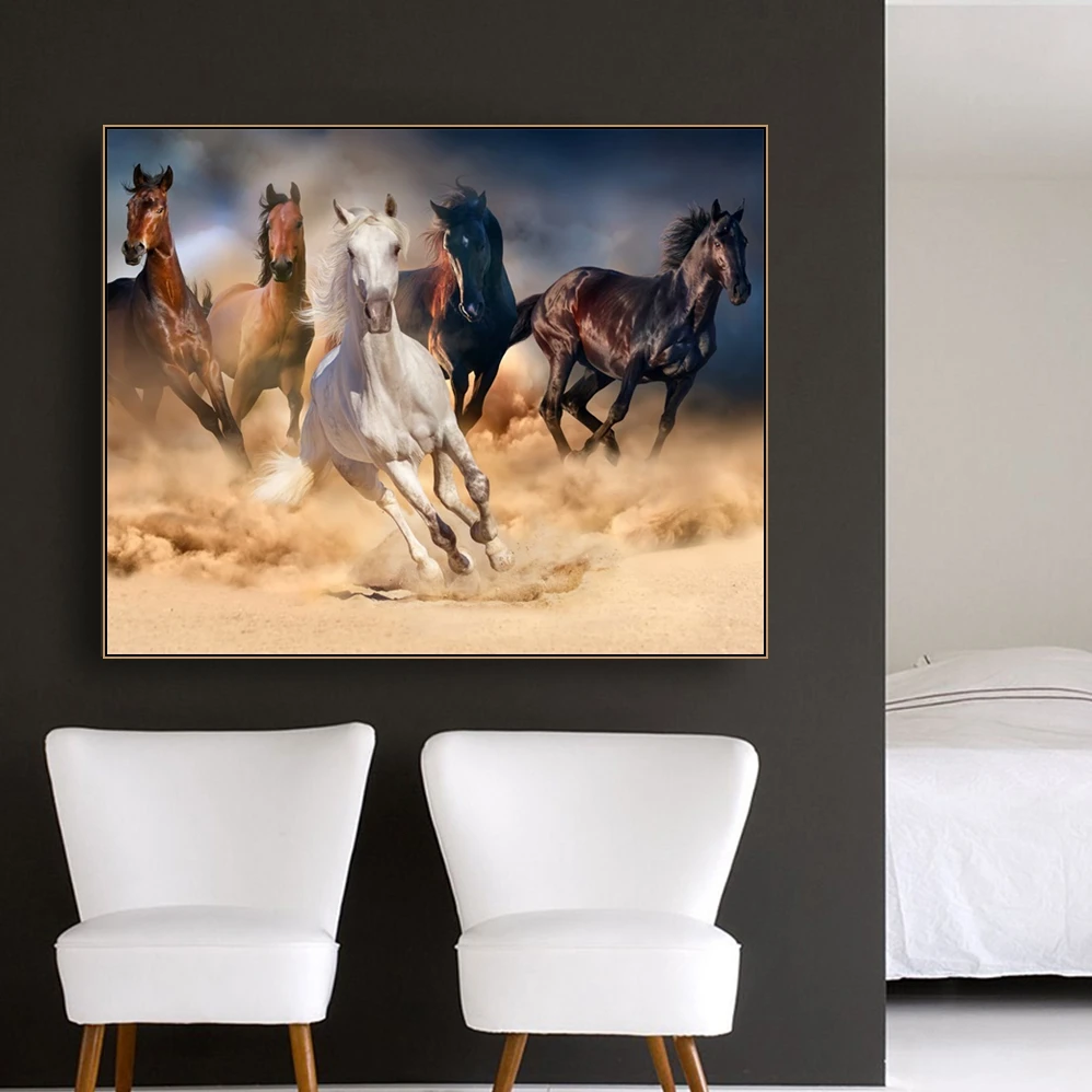 Grassland Pentium Horses настенный художественный Декор холст постер и печать Картина