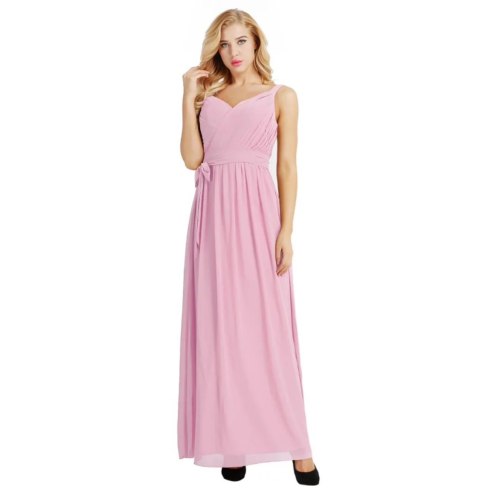Vestido de festa, платье для женщин, без рукавов, плиссированное, v-образный вырез, шифон, длинное платье, для вечеринки, выпускного вечера, платья с поясом
