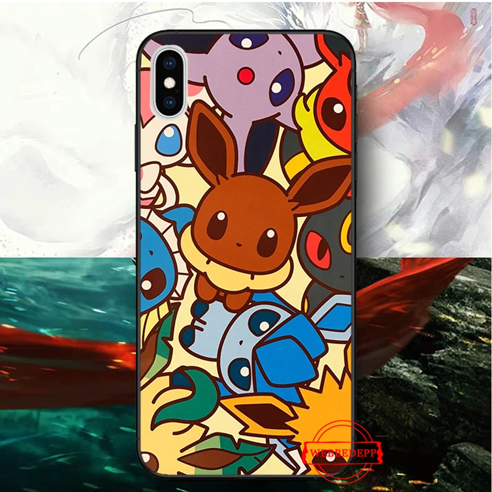 1 Мультяшные Покемоны eevee pika силиконовый мягкий чехол для iPhone 5 SE 5S 6 6S Plus 7 8 11 Pro X XS Max XR - Цвет: 1