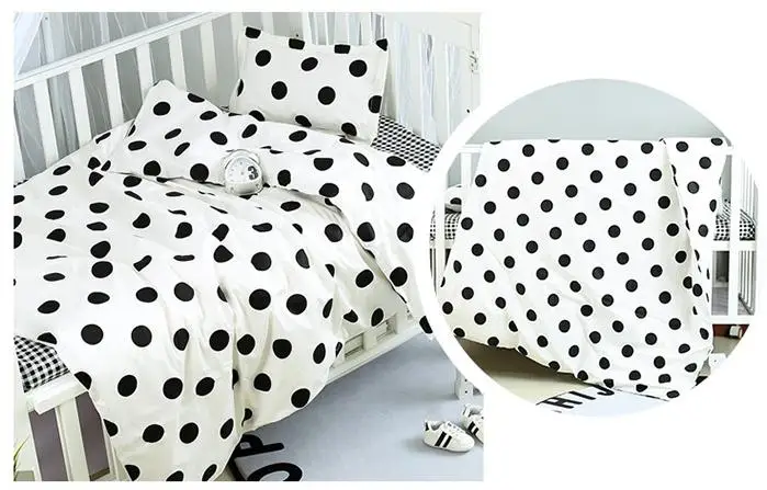 

With Filling Dot Baby Bed Linen Sheets Baby Bedding Set Cotton baby cot unpick and wash бортики в кроватку, Duvet /Sheet/Pillow