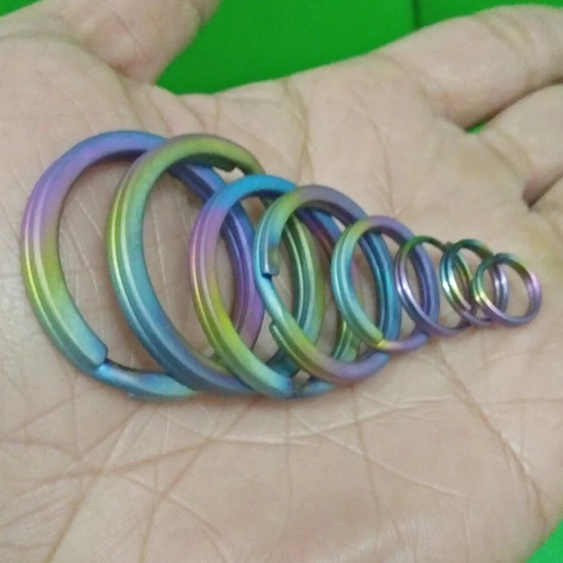 Многоцветный металлический брелок для ключей из чистого титана кольцо держатель