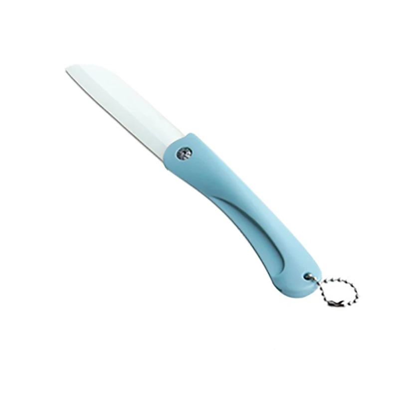 Baby Blue Брелок для кухни, пикника, керамический нож для фруктов, для обеденного лагеря, резак для столовых приборов, нарезанный ломтик, карманный складной нож, Овощечистка, овощерезка, сумка для овощей - Цвет: Baby Blue