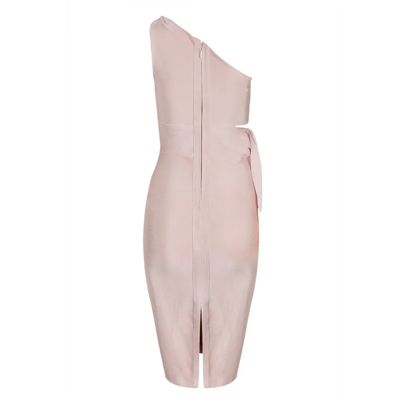 A178 красное Бандажное платье с открытым плечом и завязкой на талии|one shoulder|hollow outdress