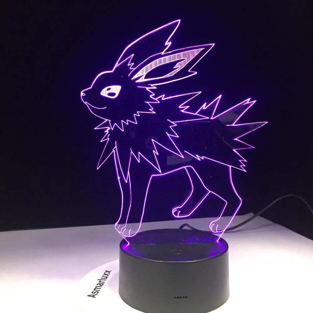 Pokemon Go Mimikyu Ho Oh Purrloin Magikarp Raikou Rayquaza Prinplup Politoed lugia мультфильм 3D лампа 7 цветов LED Декор