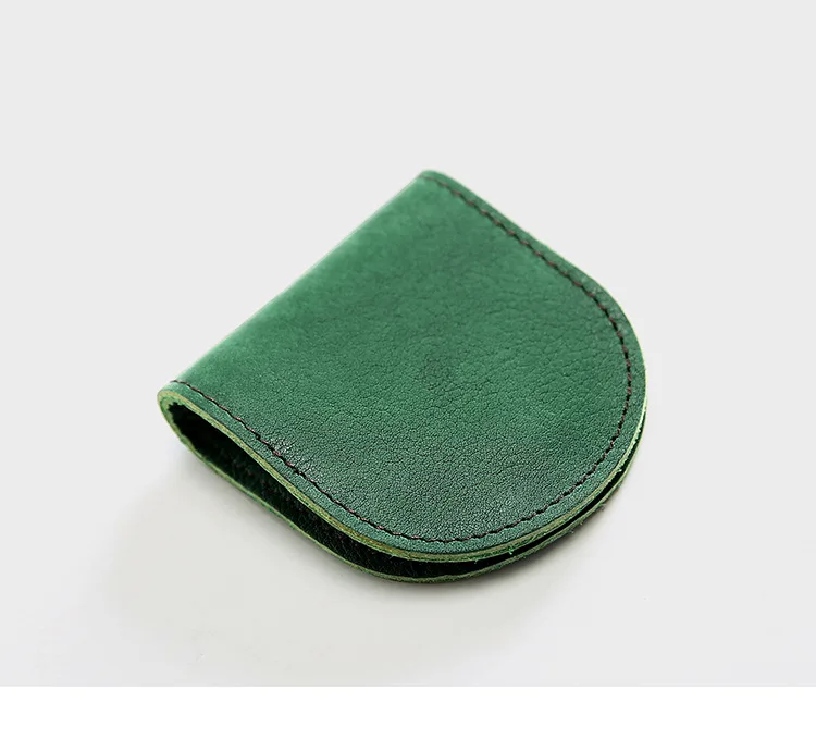 Green SIMLINE портмоне из натуральной кожи для женщин и мужчин, винтажный мини-кошелек ручной работы из воловьей кожи, кошельки, чехол, сумка-держатель для женщин - Цвет: Green